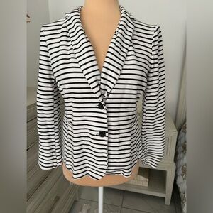 Old Navy Black and White Striped Blazer